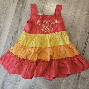 Koala Kids Red, Yellow, and Orange Tiered Dress
